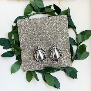 Pear Shaped Silver Earrings